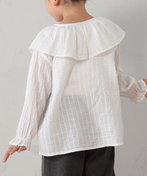 FOUND GOOD(ファウンドグッド)の「G/シシュウフリルブラウス(シャツ/ブラウス・キッズ・アイボリー/ブラック/オレンジ系5・150cm/140cm/130cm/120cm/110cm)」の10枚目の写真