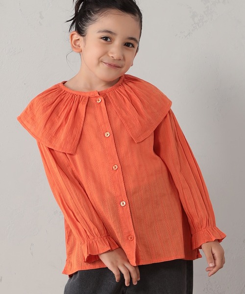 FOUND GOOD(ファウンドグッド)の「G/シシュウフリルブラウス(シャツ/ブラウス・キッズ・アイボリー/ブラック/オレンジ系5・150cm/140cm/130cm/120cm/110cm)」の7枚目の写真