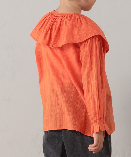 FOUND GOOD(ファウンドグッド)の「G/シシュウフリルブラウス(シャツ/ブラウス・キッズ・アイボリー/ブラック/オレンジ系5・150cm/140cm/130cm/120cm/110cm)」の6枚目の写真