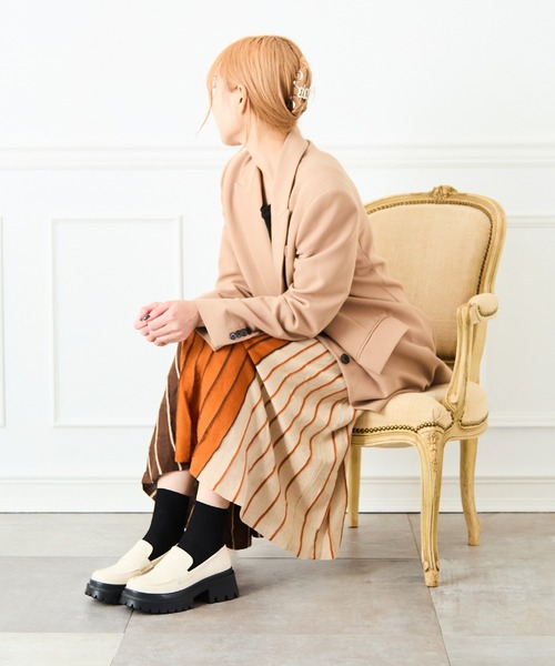 attagirl(アタガール)の「厚底コインローファー(ローファー・レディース・ブラック/アイボリー/シルバー・S/M/L/LL)」の17枚目の写真