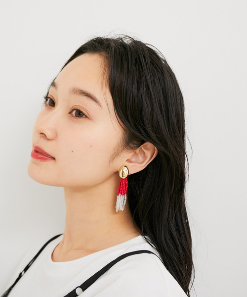 VIS（ビス）の「バイカラービーズイヤリング（イヤリング・レディース・ターコイズブルー/ピンク・FREE）」の6枚目の写真