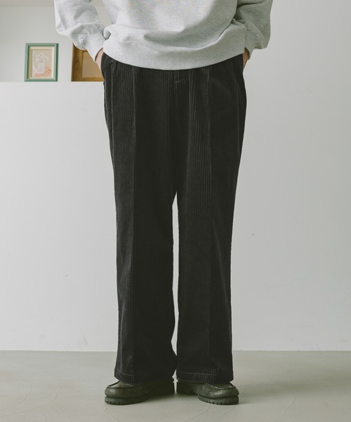 セール】Center press corduroy semi-wide slacks/コーデュロイ