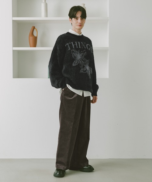 8gshoot CORDUROY CENTER PRESS PANTS店舗限定 セール】Center press corduroy semi-wide slacks/コーデュロイ