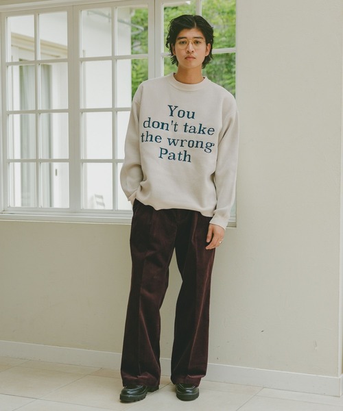 RAGEBLUE（レイジブルー）の「Center press corduroy semi-wide slacks/コーデュロイ/センタープレスセミワイドパンツ（スラックス・メンズ・ブラウン/オフホワイト/ベージュ/ブラック/ネイビー/ライトグレー/ブラウン系その他/ワインレッド・SMALL/MEDIUM/LARGE）」の12枚目の写真