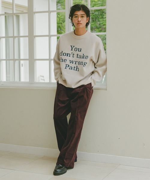 RAGEBLUE（レイジブルー）の「Center press corduroy semi-wide slacks/コーデュロイ/センタープレスセミワイドパンツ（スラックス・メンズ・ブラウン/オフホワイト/ベージュ/ブラック/ネイビー/ライトグレー/ブラウン系その他/ワインレッド・SMALL/MEDIUM/LARGE）」の13枚目の写真