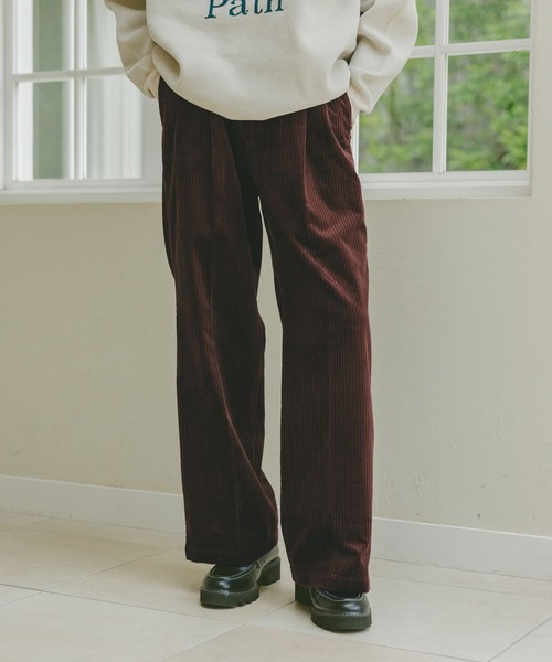 RAGEBLUE（レイジブルー）の「Center press corduroy semi-wide slacks/コーデュロイ/センタープレスセミワイドパンツ（スラックス・メンズ・ブラウン/オフホワイト/ベージュ/ブラック/ネイビー/ライトグレー/ブラウン系その他/ワインレッド・SMALL/MEDIUM/LARGE）」の15枚目の写真