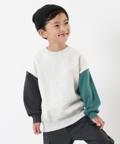 devirock（デビロック）の「カラフルスウェット ふっくら裏起毛 無地トレーナー（スウェット・キッズ・グレー系/ブラック系2/パープル系7/ブルー系6/グレー系2/スミクロ/オートミール/オレンジ系5/グリーン系/レッド系/グリーン系2/ピンク系/ベージュ系その他/ベージュ系その他2/ブルー系1/ヘザーチャコール/ブルー系2/ダークグリーン・100cm/110cm/120cm/130cm/140cm/150cm/160cm）」の6枚目の写真