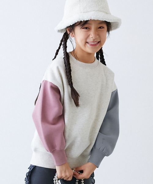 devirock（デビロック）の「カラフルスウェット ふっくら裏起毛 無地トレーナー（スウェット・キッズ・グレー系/ブラック系2/パープル系7/ブルー系6/グレー系2/スミクロ/オートミール/オレンジ系5/グリーン系/レッド系/グリーン系2/ピンク系/ベージュ系その他/ベージュ系その他2/ブルー系1/ヘザーチャコール/ブルー系2/ダークグリーン・100cm/110cm/120cm/130cm/140cm/150cm/160cm）」の8枚目の写真