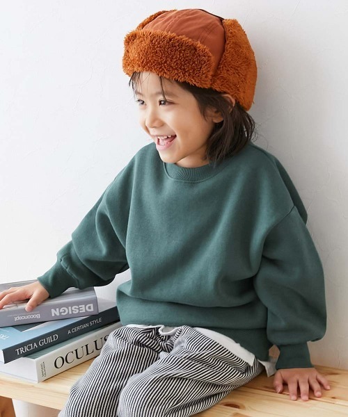 devirock（デビロック）の「カラフルスウェット ふっくら裏起毛 無地トレーナー（スウェット・キッズ・グレー系/ブラック系2/パープル系7/ブルー系6/グレー系2/スミクロ/オートミール/オレンジ系5/グリーン系/レッド系/グリーン系2/ピンク系/ベージュ系その他/ベージュ系その他2/ブルー系1/ヘザーチャコール/ブルー系2/ダークグリーン・100cm/110cm/120cm/130cm/140cm/150cm/160cm）」の9枚目の写真