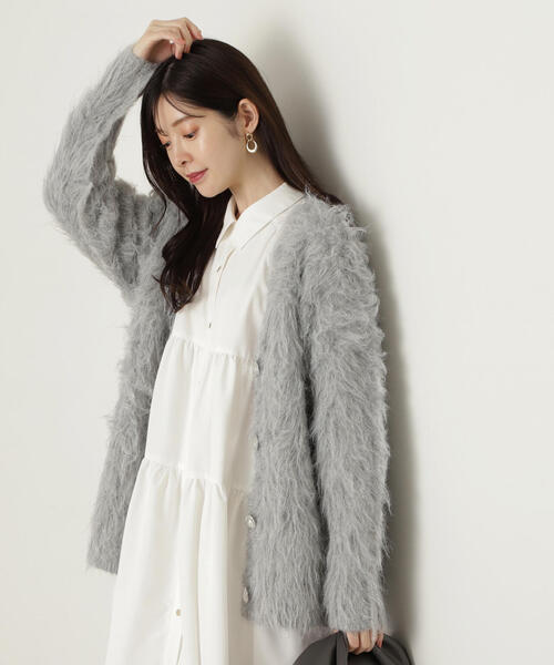 PROPORTION BODY DRESSING（プロポーションボディドレッシング）の「シャギーカーディガン / 1214274901（カーディガン/ボレロ・レディース・オフホワイト/ピンク/ダークグレー/グレー系その他・SMALL/MEDIUM）」の8枚目の写真