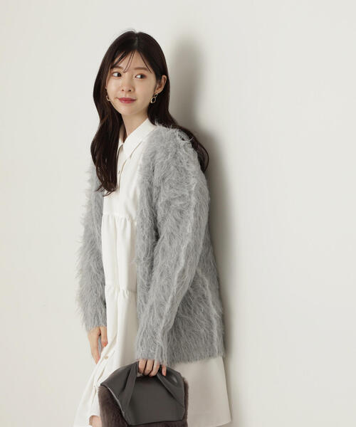 PROPORTION BODY DRESSING（プロポーションボディドレッシング）の「シャギーカーディガン / 1214274901（カーディガン/ボレロ・レディース・オフホワイト/ピンク/ダークグレー/グレー系その他・SMALL/MEDIUM）」の11枚目の写真