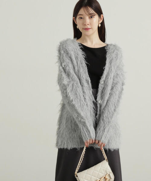 PROPORTION BODY DRESSING（プロポーションボディドレッシング）の「シャギーカーディガン / 1214274901（カーディガン/ボレロ・レディース・オフホワイト/ピンク/ダークグレー/グレー系その他・SMALL/MEDIUM）」の12枚目の写真