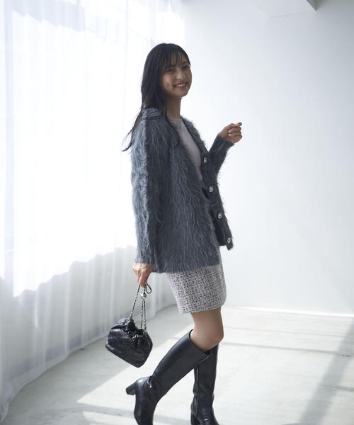 PROPORTION BODY DRESSING（プロポーションボディドレッシング）の「シャギーカーディガン / 1214274901（カーディガン/ボレロ・レディース・オフホワイト/ピンク/ダークグレー/グレー系その他・SMALL/MEDIUM）」の21枚目の写真