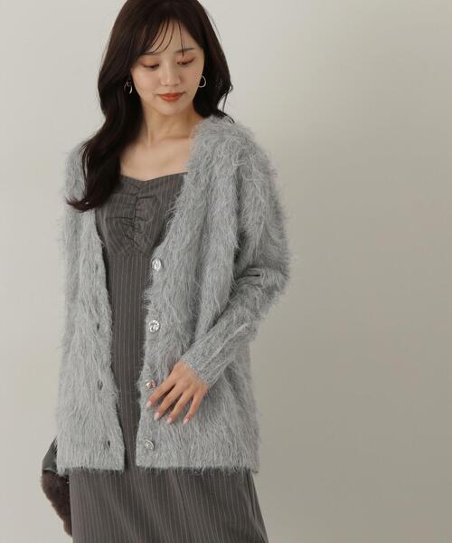 PROPORTION BODY DRESSING（プロポーションボディドレッシング）の「シャギーカーディガン / 1214274901（カーディガン/ボレロ・レディース・オフホワイト/ピンク/ダークグレー/グレー系その他・SMALL/MEDIUM）」の4枚目の写真