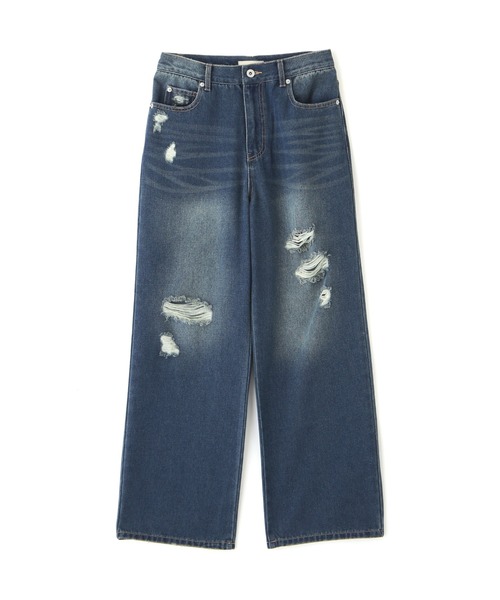 FREE'S MART（フリーズマート）の「[Lサイズあり]ストレートワイドクラッシュデニム（デニムパンツ・レディース・ブラック系その他/ブルー系その他・LARGE/MEDIUM/SMALL）」の6枚目の写真