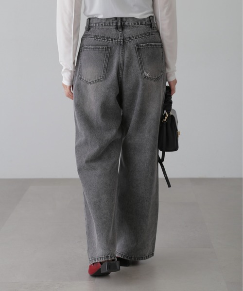 FREE'S MART（フリーズマート）の「[Lサイズあり]ストレートワイドクラッシュデニム（デニムパンツ・レディース・ブラック系その他/ブルー系その他・LARGE/MEDIUM/SMALL）」の13枚目の写真