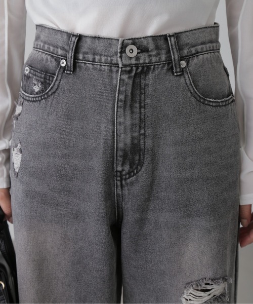 FREE'S MART（フリーズマート）の「[Lサイズあり]ストレートワイドクラッシュデニム（デニムパンツ・レディース・ブラック系その他/ブルー系その他・LARGE/MEDIUM/SMALL）」の14枚目の写真