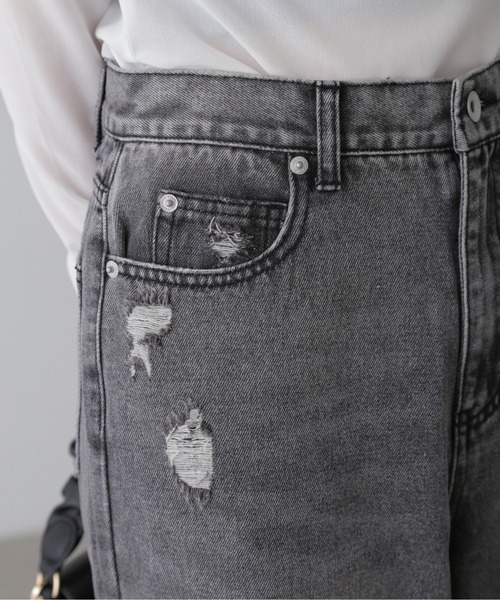 FREE'S MART（フリーズマート）の「[Lサイズあり]ストレートワイドクラッシュデニム（デニムパンツ・レディース・ブラック系その他/ブルー系その他・LARGE/MEDIUM/SMALL）」の16枚目の写真