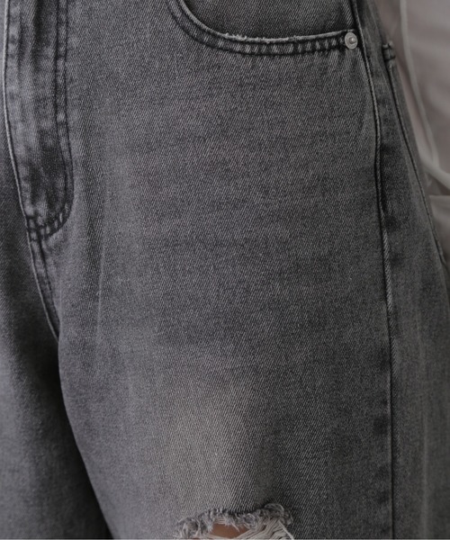 FREE'S MART（フリーズマート）の「[Lサイズあり]ストレートワイドクラッシュデニム（デニムパンツ・レディース・ブラック系その他/ブルー系その他・LARGE/MEDIUM/SMALL）」の20枚目の写真