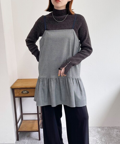 fredy emue(フレディエミュ)の「チェック柄レイヤードキャミワンピース(ワンピース・レディース・ベージュ系その他/ブルー系その他・38)」の8枚目の写真