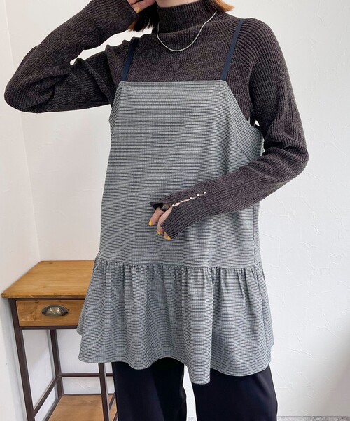 fredy emue(フレディエミュ)の「チェック柄レイヤードキャミワンピース(ワンピース・レディース・ベージュ系その他/ブルー系その他・38)」の10枚目の写真