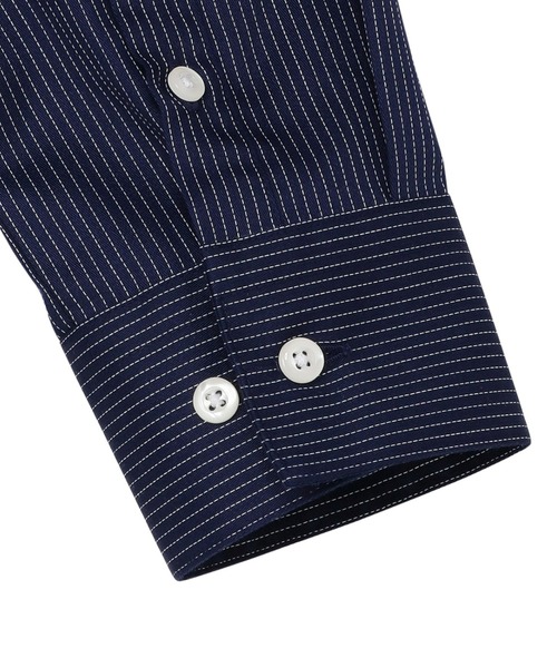 TOKYO SHIRTS（トウキョウシャツ）の「形態安定ノーアイロン スキッパー 長袖ビジネスワイシャツ（ビジネスシャツ・レディース・ネイビー・M/L/LL/XL/S）」の5枚目の写真