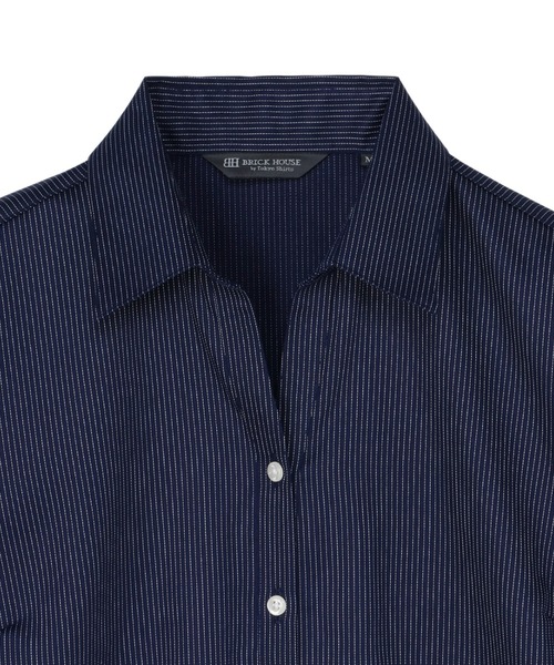 TOKYO SHIRTS（トウキョウシャツ）の「形態安定ノーアイロン スキッパー 長袖ビジネスワイシャツ（ビジネスシャツ・レディース・ネイビー・M/L/LL/XL/S）」の4枚目の写真