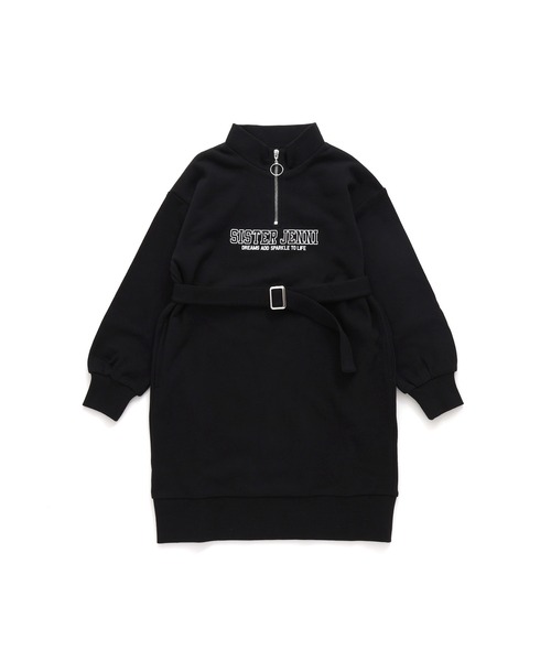 SISTER JENNI（SISTER JENNI）の「【コットン100％】ベルト付きハーフZIPワンピ（ワンピース・キッズ・グレー/ブラック・130cm/140cm/150cm/160cm）」の12枚目の写真