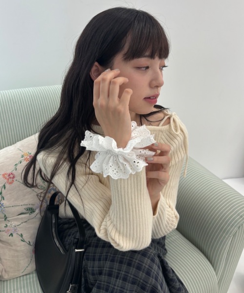 コットンレースフリルシュシュ / cotton lace frill chou chou