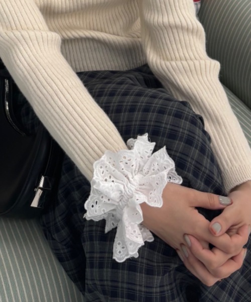 コットンレースフリルシュシュ / cotton lace frill chou chou