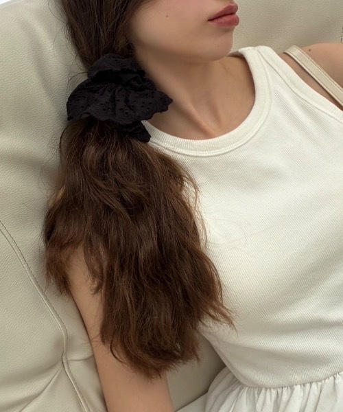 Birthday room（バースデイルーム）の「コットンレースフリルシュシュ / cotton lace frill chou chou（シュシュ・レディース・ホワイト/ブラック/ベージュ・FREE）」の14枚目の写真