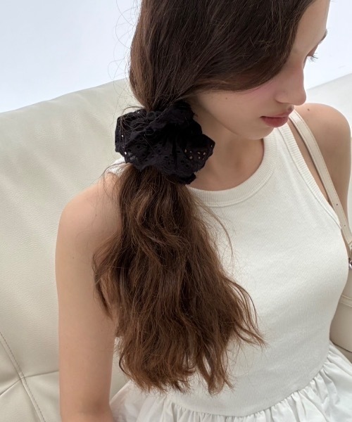コットンレースフリルシュシュ / cotton lace frill chou chou