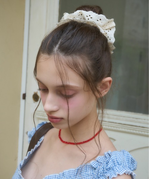 Birthday room（バースデイルーム）の「コットンレースフリルシュシュ / cotton lace frill chou chou（シュシュ・レディース・ホワイト/ブラック/ベージュ・FREE）」の21枚目の写真