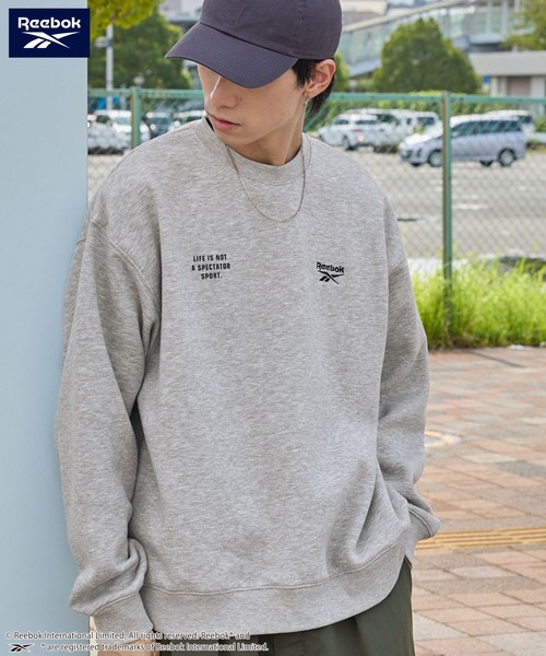Reebok(リーボック)の「Reebok/リーボック 別注 ダブルロゴ刺繍/プリント ビッグシルエットプルオーバースウェット(スウェット・メンズ・ブラック/チャコール/ダークネイビー/アッシュグレー/オフホワイト/ナチュラル・M/L)」の8枚目の写真