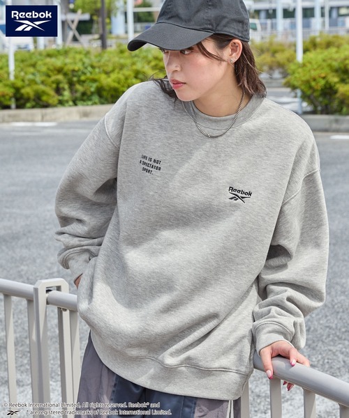 Reebok(リーボック)の「Reebok/リーボック 別注 ダブルロゴ刺繍/プリント ビッグシルエットプルオーバースウェット(スウェット・メンズ・ブラック/チャコール/ダークネイビー/アッシュグレー/オフホワイト/ナチュラル・M/L)」の16枚目の写真