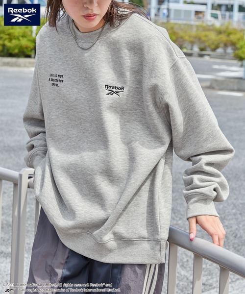 Reebok(リーボック)の「Reebok/リーボック 別注 ダブルロゴ刺繍/プリント ビッグシルエットプルオーバースウェット(スウェット・メンズ・ブラック/チャコール/ダークネイビー/アッシュグレー/オフホワイト/ナチュラル・M/L)」の18枚目の写真
