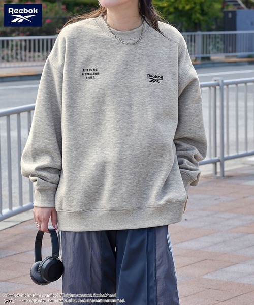 Reebok(リーボック)の「Reebok/リーボック 別注 ダブルロゴ刺繍/プリント ビッグシルエットプルオーバースウェット(スウェット・メンズ・ブラック/チャコール/ダークネイビー/アッシュグレー/オフホワイト/ナチュラル・M/L)」の19枚目の写真