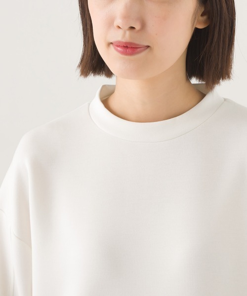 OMNES(オムネス)の「ソフトダンボールニットバックジップボリューム袖プルオーバー(Tシャツ/カットソー・レディース・モカ/ブラック/オフホワイト/グレイッシュベージュ・FREE)」の8枚目の写真