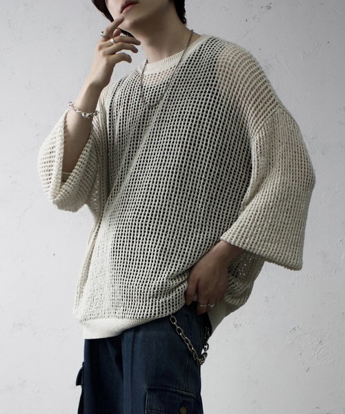 favclo.（ファブクロ）の「Loose voluminous sleeve mesh knit