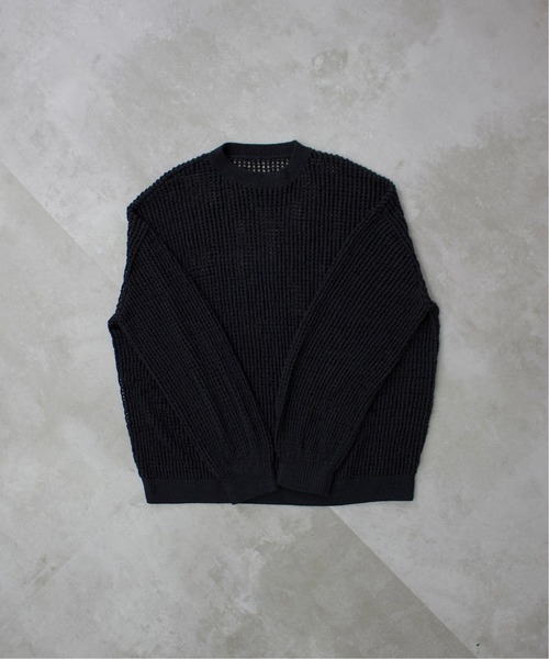 favclo.（ファブクロ）の「Loose voluminous sleeve mesh knit / ルーズ ボリュームスリーブメッシュニット（ニット/セーター・メンズ・ブラック/グレー・LARGE/SMALL/MEDIUM）」の7枚目の写真