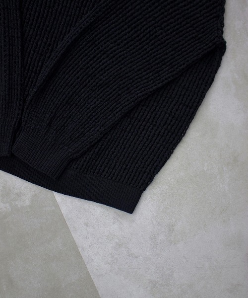 favclo.（ファブクロ）の「Loose voluminous sleeve mesh knit / ルーズ ボリュームスリーブメッシュニット（ニット/セーター・メンズ・ブラック/グレー・LARGE/SMALL/MEDIUM）」の9枚目の写真