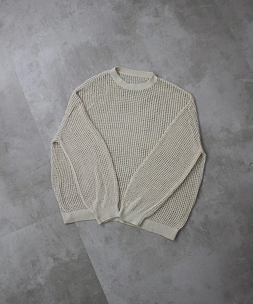favclo.（ファブクロ）の「Loose voluminous sleeve mesh knit / ルーズ ボリュームスリーブメッシュニット（ニット/セーター・メンズ・ブラック/グレー・LARGE/SMALL/MEDIUM）」の10枚目の写真