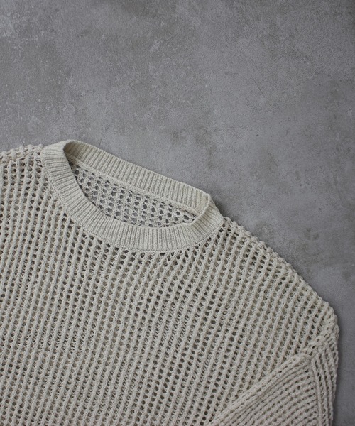favclo.（ファブクロ）の「Loose voluminous sleeve mesh knit / ルーズ ボリュームスリーブメッシュニット（ニット/セーター・メンズ・ブラック/グレー・LARGE/SMALL/MEDIUM）」の11枚目の写真