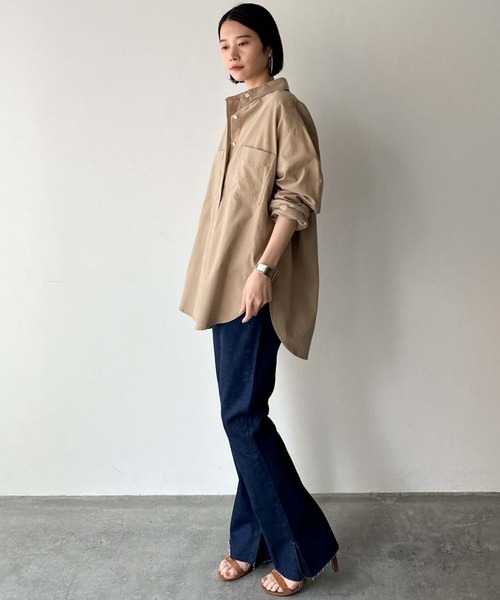 Doux archives（ドゥアルシーヴ）の「コーデュロイシャツ（シャツ/ブラウス・レディース・チャコールグレー/ベージュ/グリーン・38）」の13枚目の写真