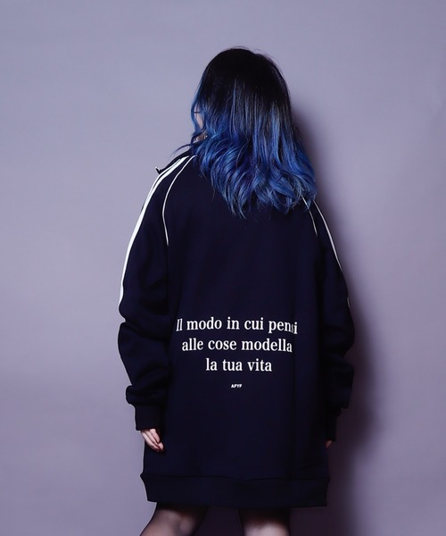 AFYF(エーエフワイエフ)の「AFYF TRACK JERZY/ビッグシルエット トラックジャケット(ブルゾン・レディース・ブラック/ワイン/ダークグリーン/オレンジ・FREE)」の7枚目の写真