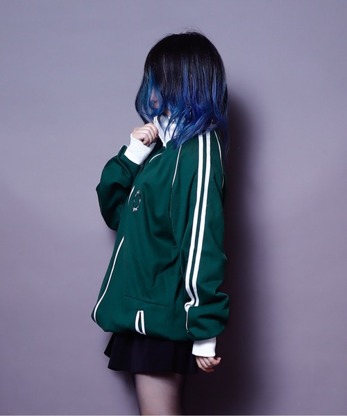 AFYF(エーエフワイエフ)の「AFYF TRACK JERZY/ビッグシルエット トラックジャケット(ブルゾン・レディース・ブラック/ワイン/ダークグリーン/オレンジ・FREE)」の13枚目の写真