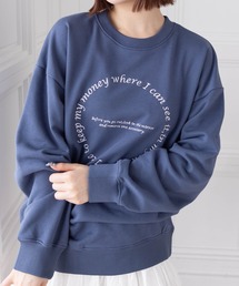 clear | サークル刺繍ロング丈スウェットトップス [ゆったりシルエット シンプル]≪2024AW新作≫(スウェット)