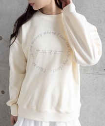 clear | サークル刺繍ロング丈スウェットトップス [ゆったりシルエット シンプル]≪2024AW新作≫(スウェット)