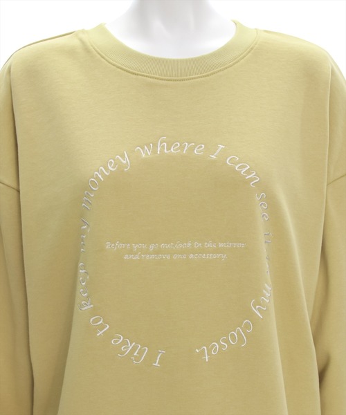 clear（クリア）の「サークル刺繍ロング丈スウェットトップス [ゆったりシルエット シンプル]≪2024AW新作≫（スウェット・レディース・アイボリー/イエロー系その他/ベージュ/ネイビー・F）」の17枚目の写真