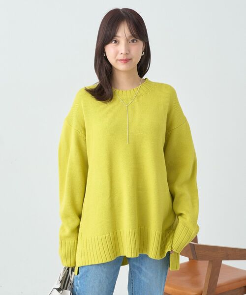 earth music&ecology(アースミュージックアンドエコロジー)の「ウォッシャブルスリットチュニック(チュニック・レディース・イエロー/ホワイト系その他4/ブルー/杢グレー/ブルー系その他2/ブラック・FREE)」の7枚目の写真